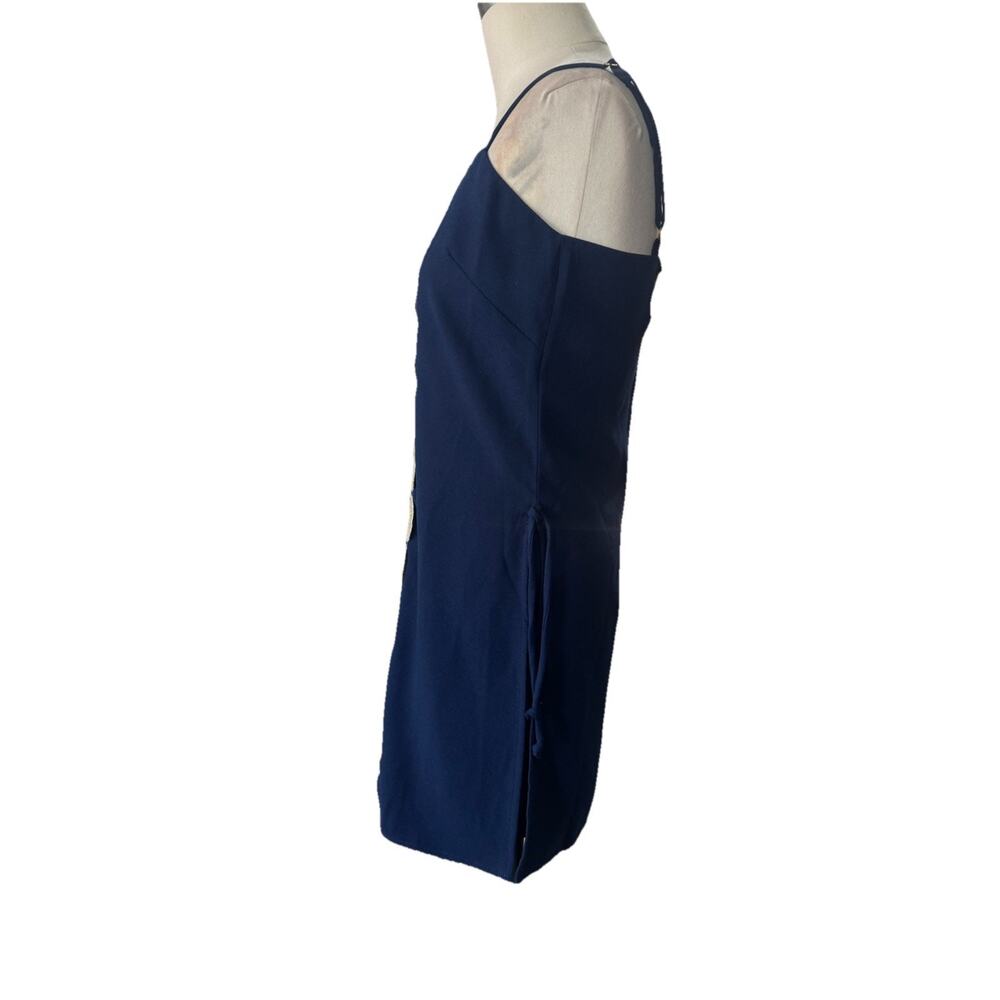 Lilly Pulitzer Sahar True Navy Gold Lace Detail Crepe Shift Dress Romper NEW 00 - Picture 6 of 15